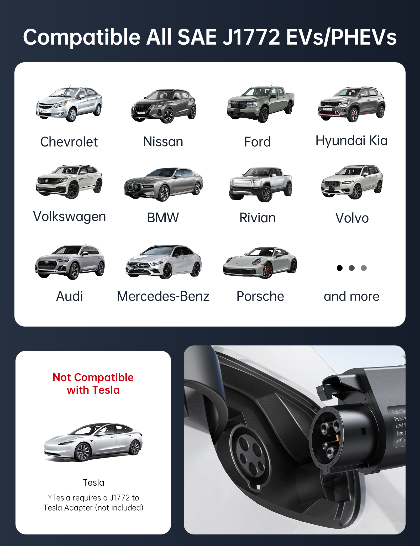 2025 Upgraded Level 1&2 Portable EV Charger, 16Amp Adjustable Current & Timer, 110V–240V, NEMA 5-15 & 6-20 Plugs, 21Ft EV Charging Cable, J1772 Electric Car Charger for All EVs/PHEVs, EV Charging Cord